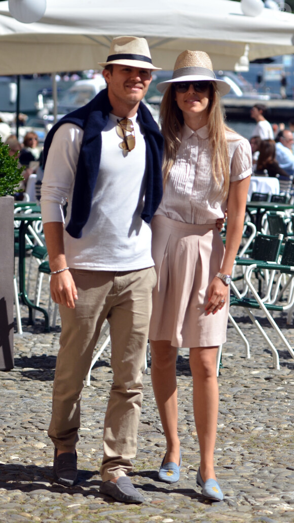 Nico Rosberg et son épouse Vivian Sibold dans les rues de Portofino, le 15 mai 2014