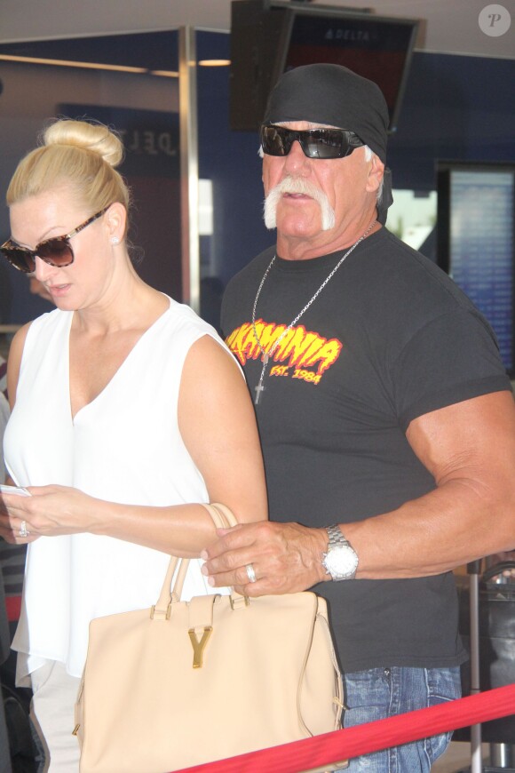 Hulk Hogan et sa femme Jennifer McDaniel à Los Angeles, le 18 août 2014. 