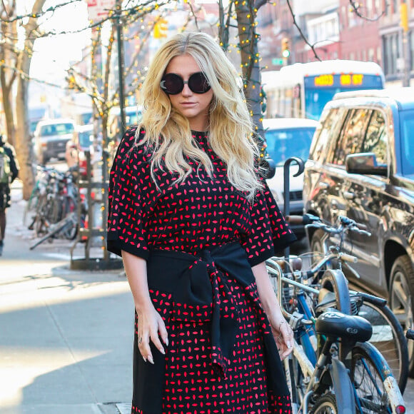 Kesha à la sortie de son hôtel à New York, le 13 février 2015.