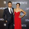 Theo James et Shailene Woodley lors de la première du film "Divergente" à Madrid, le 3 avril 2014.