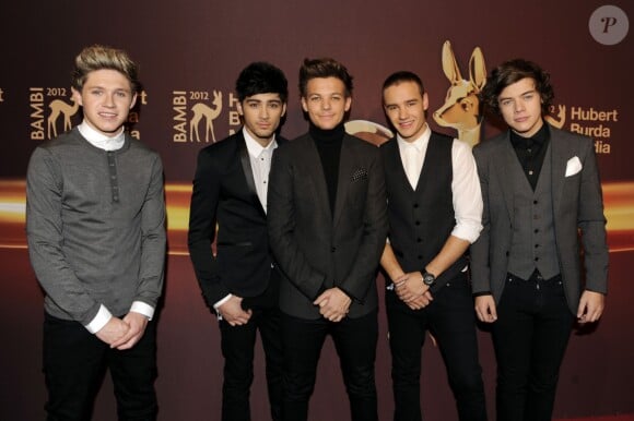 Boygroup One Direction (Categorie: Pop international - Ceremonie de remise des prix Bambi dans la grande salle de l'Hotel de Ville de Dusseldorf. Le 22 novembre 2012