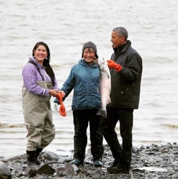 Barack Obama auprès des habitantd en Alaska. Septembre 2015