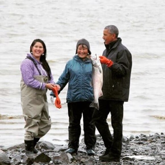 Barack Obama auprès des habitantd en Alaska. Septembre 2015