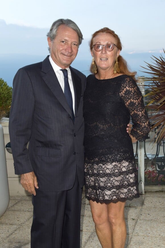 Le maire de Deauville Philippe Augier et son épouse Béatrice assistent au 18e Grand Bal de Deauville, au profit de l'association Care France. Deauville, le 29 août 2015.