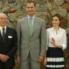 La reine Letizia faisait avec le roi Felipe VI d'Espagne sa rentrée le 2 septembre 2015 au palais de la Zarzuela à l'occasion de plusieurs audiences.