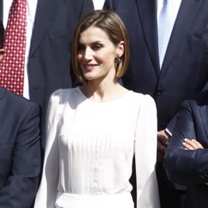 Letizia d'Espagne lors d'une audience à la Zarzuela avec une délégation de la FEDER le 3 septembre 2015 à Madrid.