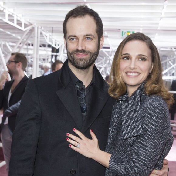 Natalie Portman et son mari Benjamin Millepied - People au défilé de mode haute couture printemps-été 2015 " Christian Dior " à Paris le 26 janvier 2015.