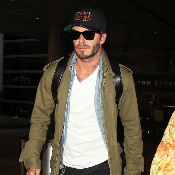 David Beckham arrive à l' aéroport à Los Angeles Le 28 Août 2015
