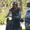 Exclusif - David Beckham en moto à Beverly Hills Los Angeles, le 25 Juillet 2015