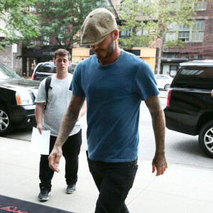 David Beckham arrive à l'hôtel Bowery à New York, le 6 juillet 2015