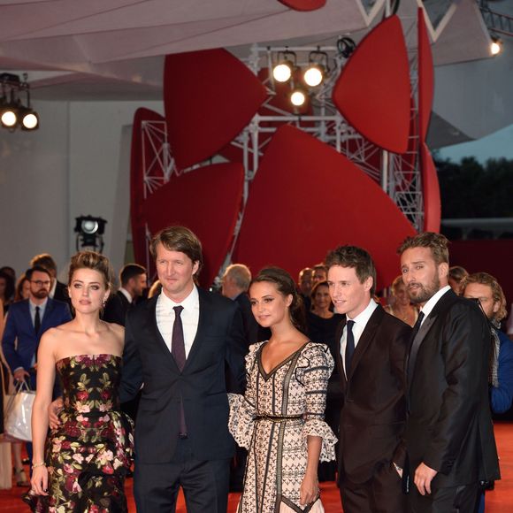 Amber Heard, Alicia Vikander, Eddie Redmayne et Matthias Schoenaerts - Première du film The Danish Girl dans le cadre du 72e festival du film de Venise, en Italie le 5 septembre 2015