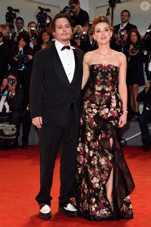 Johnny Depp et Amber Heard lors de la première de The Danish Girl dans le cadre du 72e festival du film de Venise en Italie le 5 septembre 2015