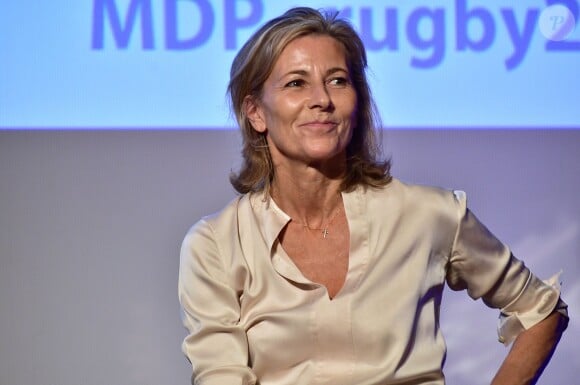 Exclusif - Claire Chazal lors de la conférence de presse de TF1 concernant la Coupe du monde de rugby à XV 2015 au siège de TF1 à Boulogne-Billancourt, le 2 juillet 2015.