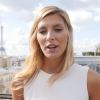 Camille Cerf (Miss France 2015) évoque ses vacances et son chéri.  Le 3 septembre 2015 à Paris.