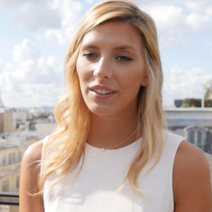 Camille Cerf (Miss France 2015) évoque ses vacances et son chéri.  Le 3 septembre 2015 à Paris.