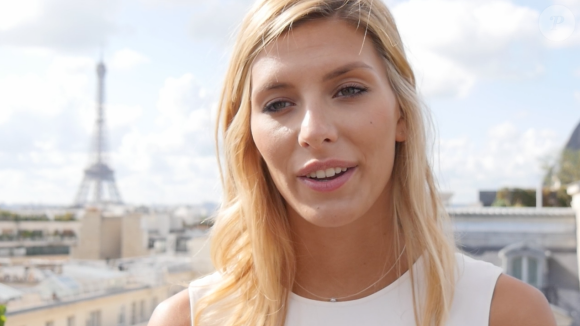 Camille Cerf (Miss France 2015) évoque ses vacances et son chéri.  Le 3 septembre 2015 à Paris.