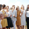 Camille Cerf et 11 autres Miss France pour l'association Les bonnes fées. Le 3 septembre 2015 à Paris.