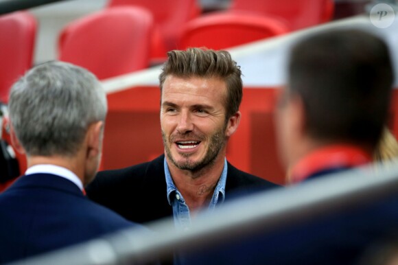 David Beckham  lors de la rencontre face à la Suisse dans le cadre des qualificatifs à l'Euro 2016, au Wembley Stadium de Londres, le 8 septembre 2015
