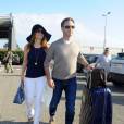 Les jeunes mariés Geri Halliwell et Christian Horner arrivent à l'aéroport de Nice, le 16 mai 2015 pour passer leur lune de miel à Cannes pendant le 68 ème Festival International du Film de Cannes. G