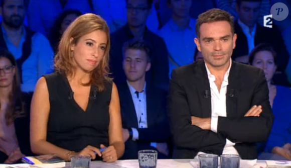 Léa Salamé et Yann Moix, dans On n'est pas couché sur France 2, le samedi 12 septembre 2015.