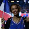 Sonia Rolland au stade Pierre Mauroy de Lille le 12 septembre 2015 pour le huitième de finale entre la France et la Turquie dans le cadre de l'Euro 2015