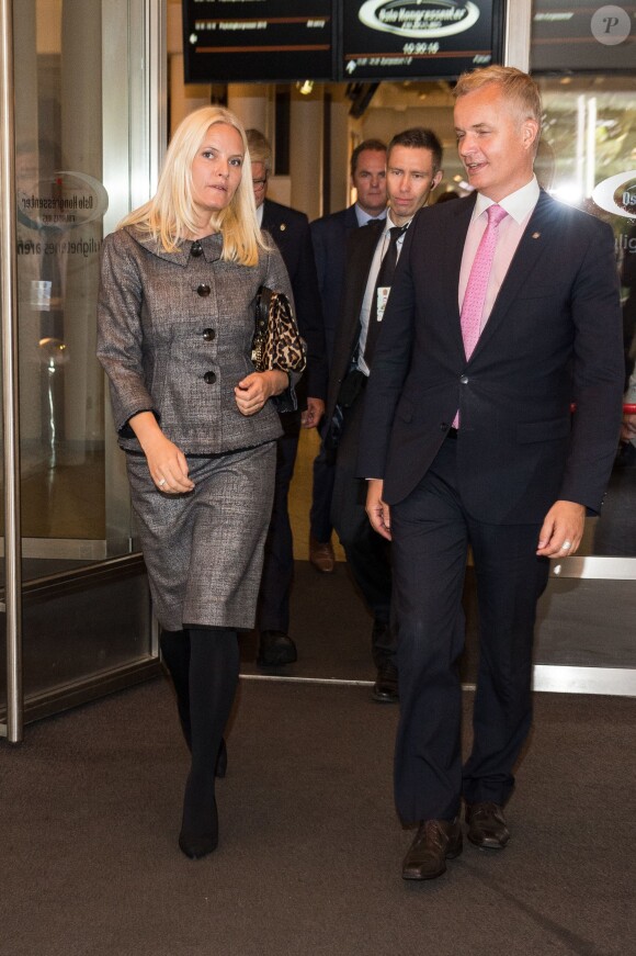 La princesse Mette-Marit de Norvège inaugure le 12ème congrès national de psychologie à Oslo le 3 septembre 2015.