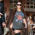 Kim Kardashian, enceinte, quitte le restaurant Cipriani Downtown à SoHo, dans le quartier de South Village. New York, le 15 septembre 2015.