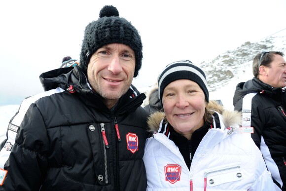 Gilbert Brisbois et Carole Montillet à Val Thorens le 13 décembre 2014.
