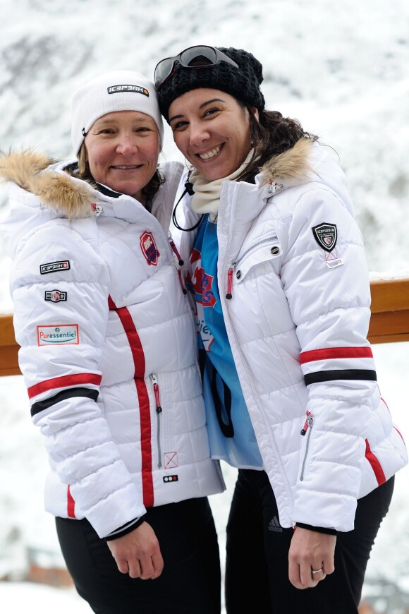 Carole Montillet et Isabelle Severino aux Menuires le 12 décembre 2014.