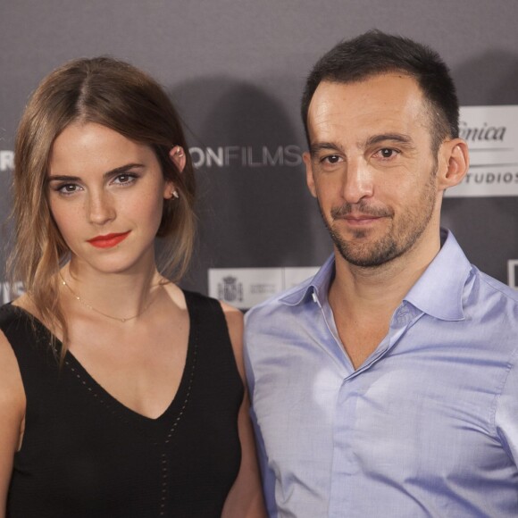 Alejandro Amenabar et Emma Watson à Madrid, le 27 août 2015.