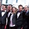 Mendy Cahan, Urs Rechn, Clara Royer, Laszlo Nemes, Matyas Erdely, Géza Röhrig - Montée des marches du film "Saul Fia" lors du 68e Festival International du Film de Cannes, le 15 mai 2015.