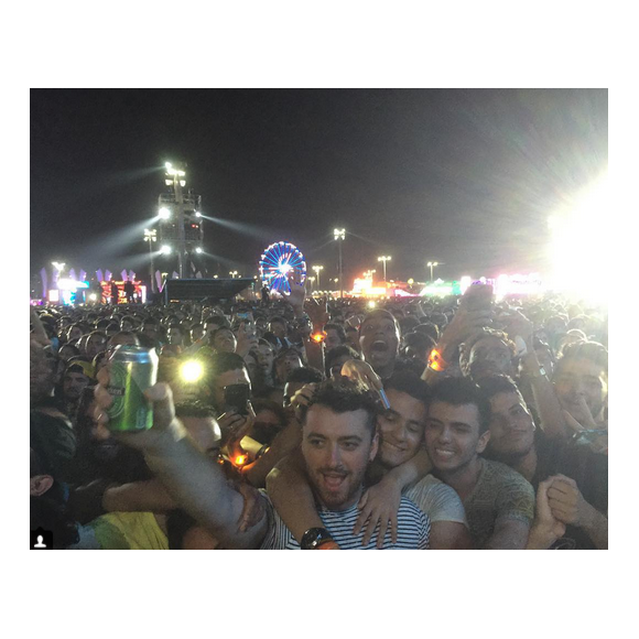Sam Smith assiste au festival Rock In Rio / photo postée sur Instagram.