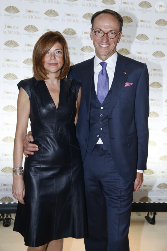 Philippe Leboeuf (directeur général du Mandarin Oriental) et sa femme Pepita Diamand - Soirée "J'aime la mode" à l'hôtel Mandarin Oriental à Paris, le 28 septembre 2015.
