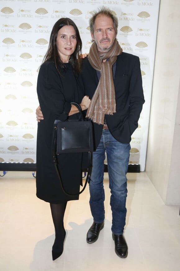 Géraldine Pailhas et son compagnon Christopher Thompson - Soirée "J'aime la mode" à l'hôtel Mandarin Oriental à Paris, le 28 septembre 2015.