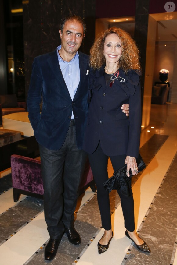 Marisa Berenson et son mari Jean-Michel Simonian - Soirée "J'aime la mode" à l'hôtel Mandarin Oriental à Paris, le 28 septembre 2015.