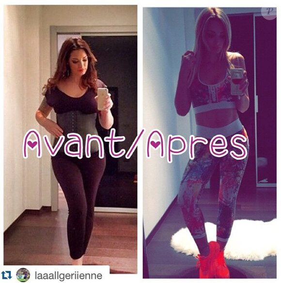 Transformation physique d'Emilie Nef Naf entre novembre 2014 et juin 2015.