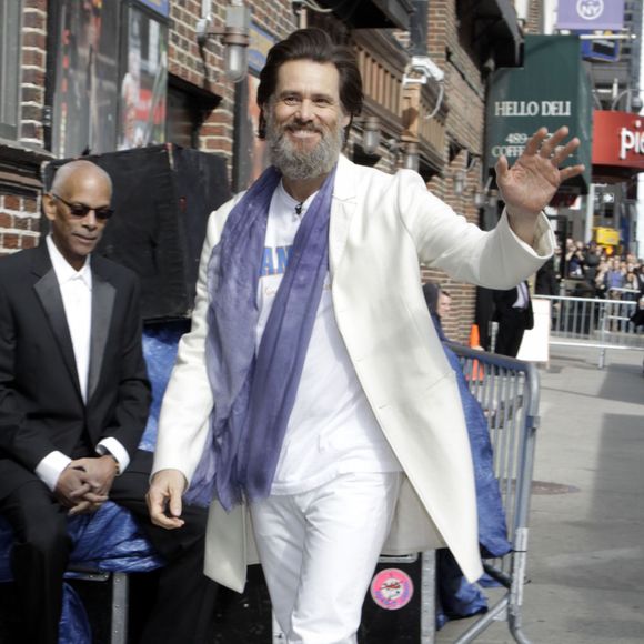 Jim Carrey à l'émission "Late Show With David Letterman" à New York, le 20 mai 2015