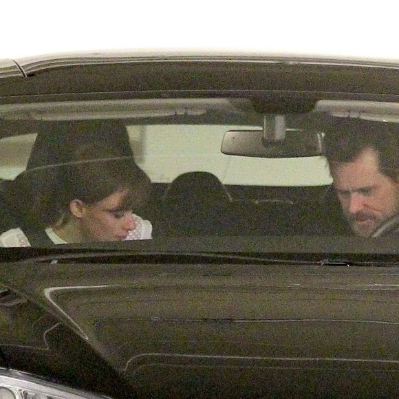Jim Carrey et Cathriona White à Brentwood, Los Angeles, le 8 mars 2015.