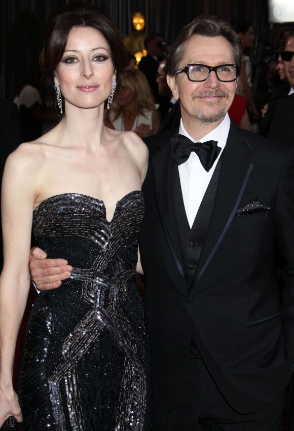 Gary Oldman et sa femme Alexandra Edenborough aux Oscars 2012.