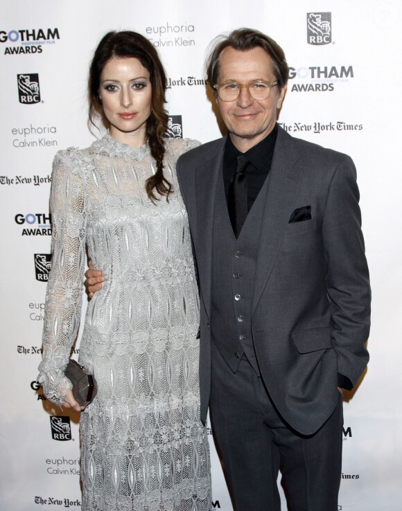 Gary Oldman et sa femme Alexandra Edenborough à New York le 28 novembre 2011.