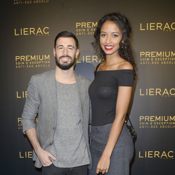 Exclusif - Flora Coquerel et son ami Hugo - Soirée du fabricant de produits de soins dermo-cosmétiques Lierac à l'occasion du lancement de la nouvelle gamme de soins d'exception Premium, issue de la médecine régénératrice dont Kristin Scott Thomas est l'égérie dans les salons de l'hôtel Peninsula à Paris le 1er octobre 2015.
