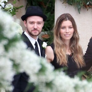 Justin Timberlake et sa femme Jessica Biel - Ceremonie de mariage de Chris Kirkpatrick, ancien membre du groupe N Sync, et de Karly Skladany a l'hotel Loews a Orlando, Floride le 2 Novembre 2013.