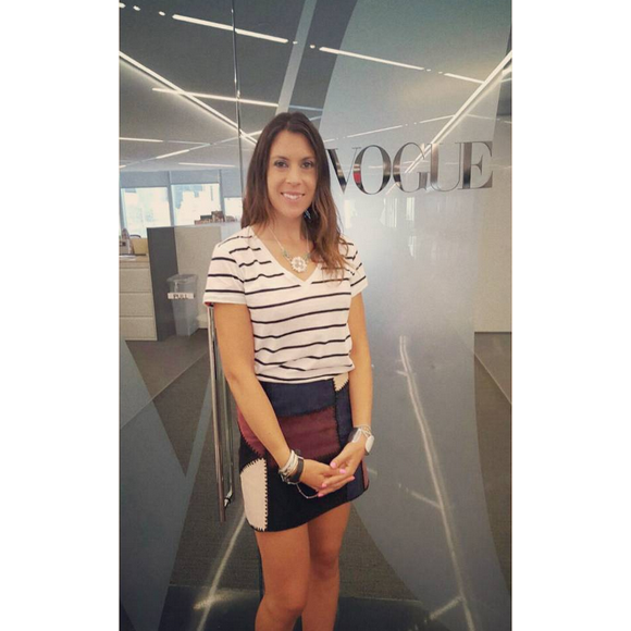 Marion Bartoli à la rédaction de Vogue à New York en septembre 2015, photo Instagram