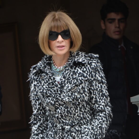 Anna Wintour - People à la sortie du défilé de mode "Stella McCartney", collection prêt-à-porter printemps-été 2016, à Paris. Le 5 octobre 2015