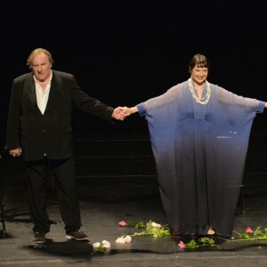 Gérard Depardieu, Isabella Rossellini et Fanny Ardant - "The Ingrid Bergman Tribute", le spectacle hommage au profit de l'Unicef au théâtre du Châtelet à Paris le 5 octobre 2015.