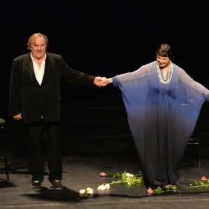 Gérard Depardieu, Isabella Rossellini et Fanny Ardant - "The Ingrid Bergman Tribute", le spectacle hommage au profit de l'Unicef au théâtre du Châtelet à Paris le 5 octobre 2015.