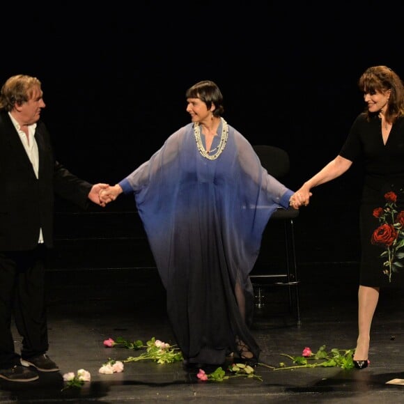 Gérard Depardieu, Isabella Rossellini et Fanny Ardant - "The Ingrid Bergman Tribute", le spectacle hommage au profit de l'Unicef au théâtre du Châtelet à Paris le 5 octobre 2015.