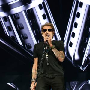 Exclusif - Johnny Hallyday en répétitions au palais Nikaia à Nice, à deux jours de son premier concert de sa tournée "Rester Vivant", le 29 septembre 2015.