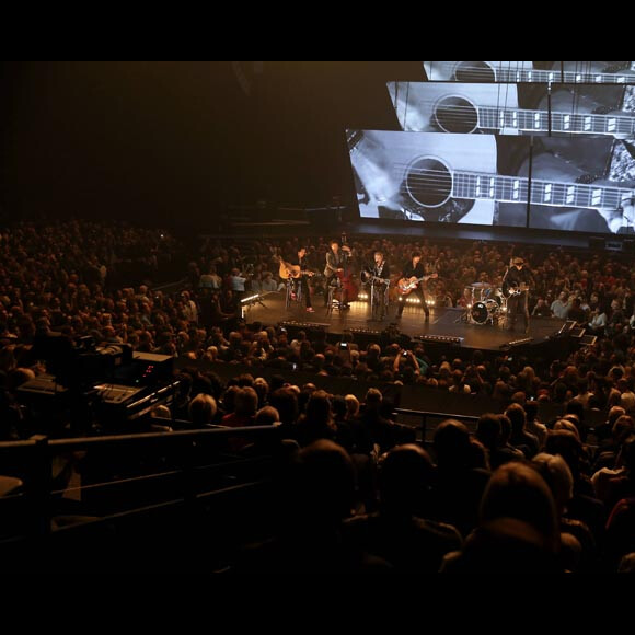 Photo Exclusive - Johnny Hallyday au palais Nikaia, premier concert de sa tournée "Rester Vivant" à Nice, le 2 octobre 2015.