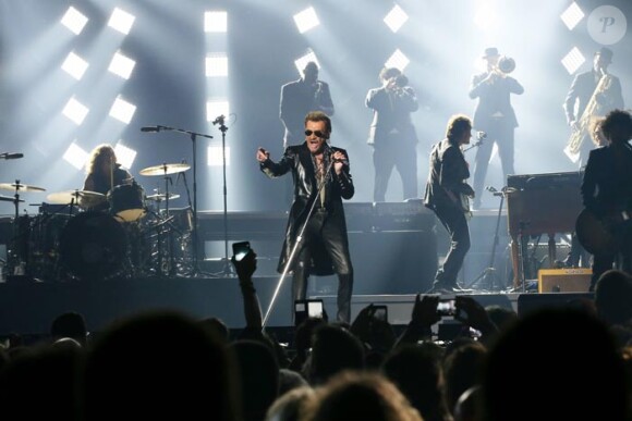 Photo Exclusive - Johnny Hallyday au palais Nikaia, premier concert de sa tournée "Rester Vivant" à Nice, le 2 octobre 2015.